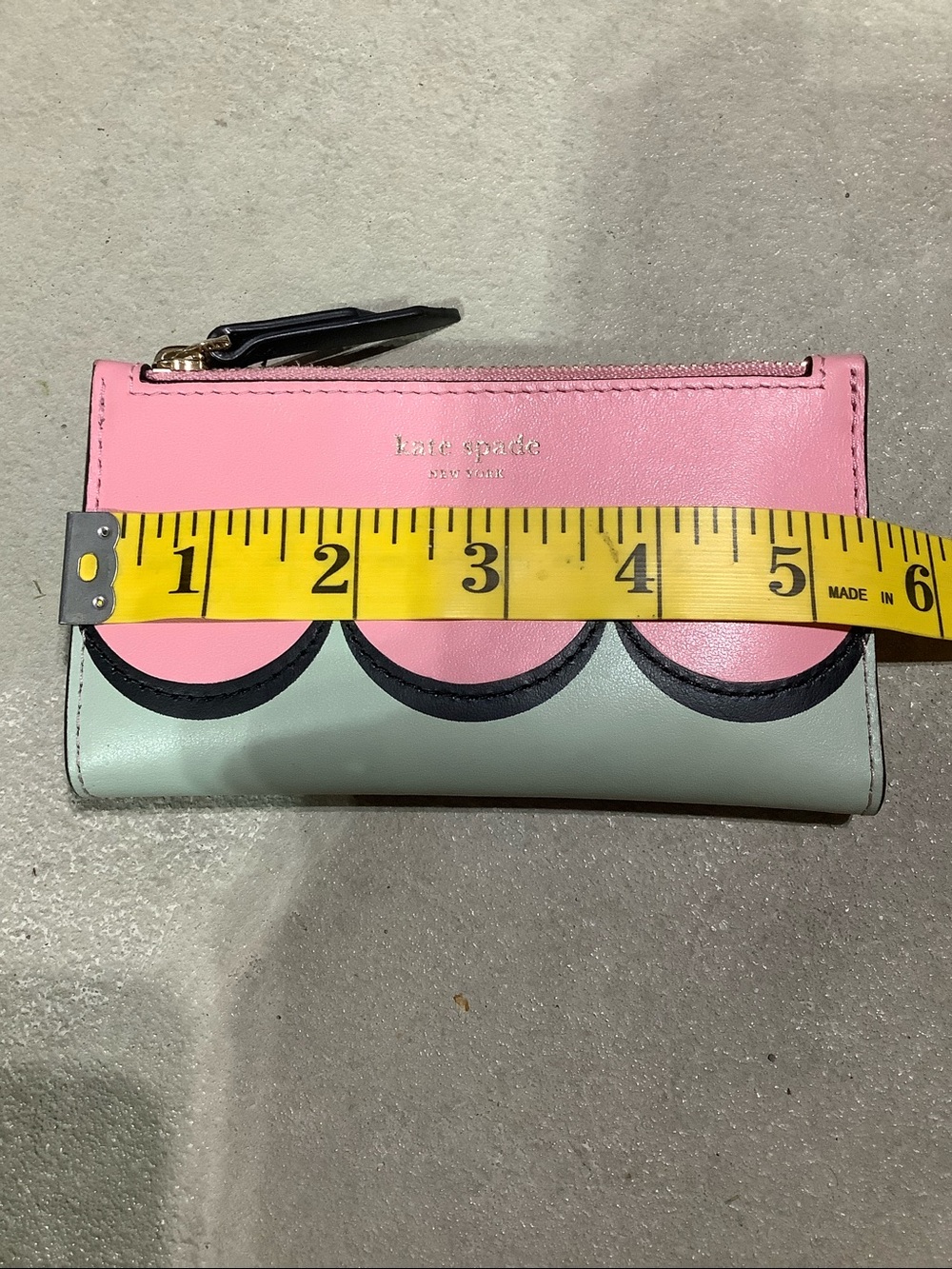 Kate spade pink & green scalloped folding wallet - Picture 6 of 7